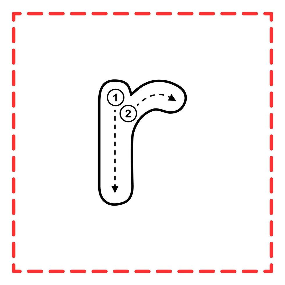 tracing alfabet r illustration vector