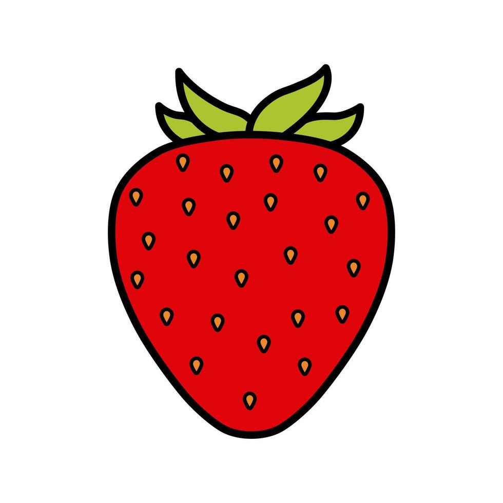 flat strawberry illustration vector