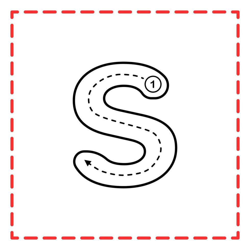 tracing alfabet s illustration vector