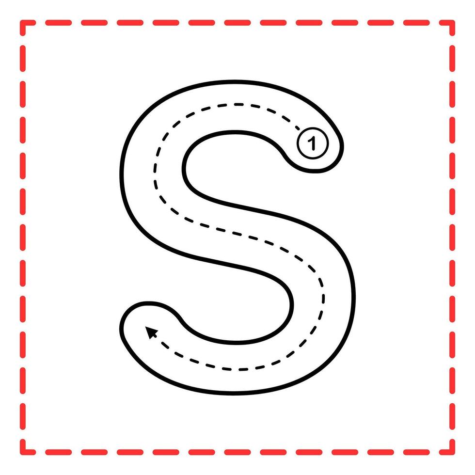 tracing capital alfabet s illustration vector