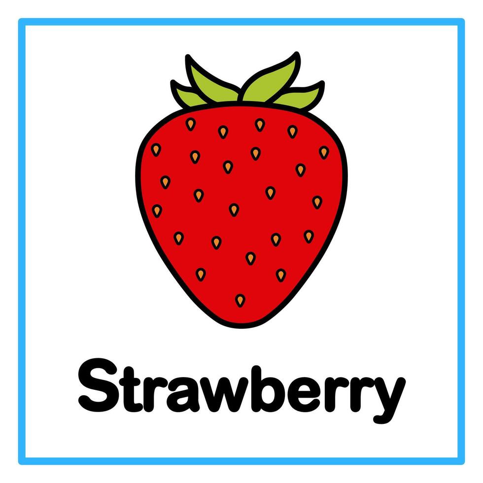 flat strawberry alfabet illustration vector