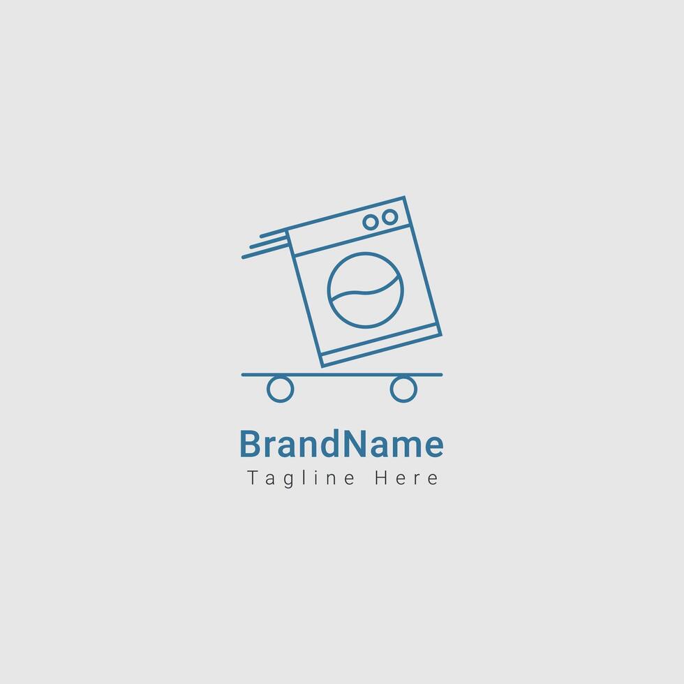 Simple quick or fast laundry logo icon vector