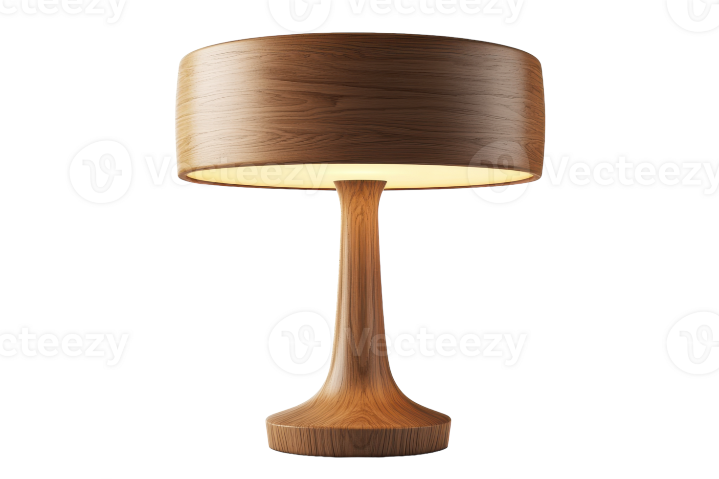 Stylish wooden table lamp with soft illumination for modern home decor in a cozy setting png