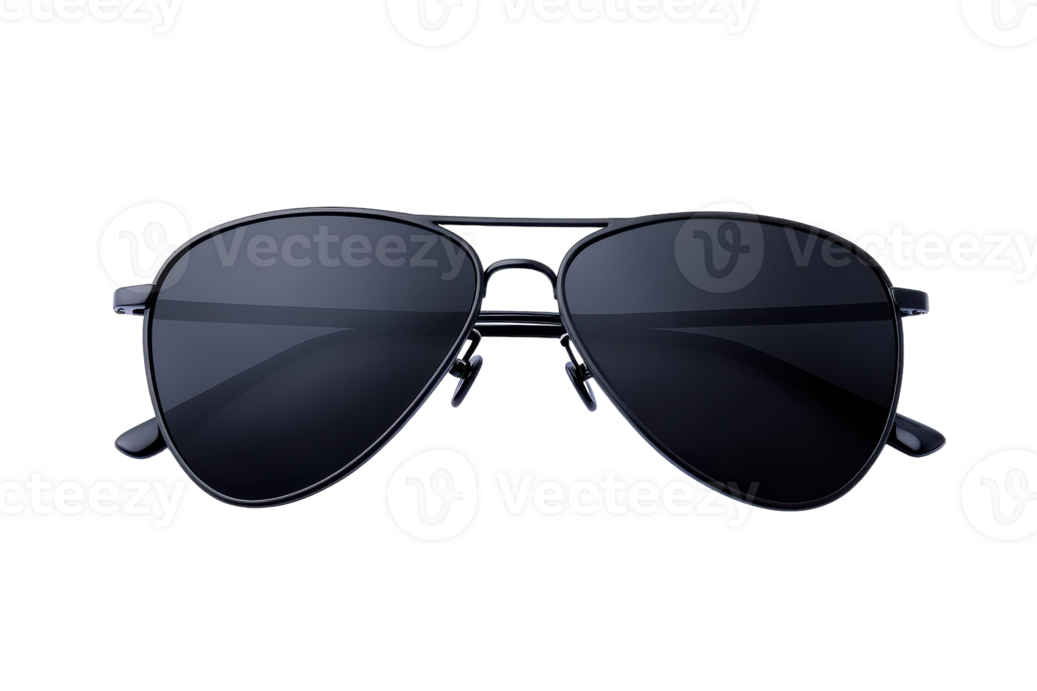 Stylish black aviator sunglasses showcasing polished design against a neutral background png
