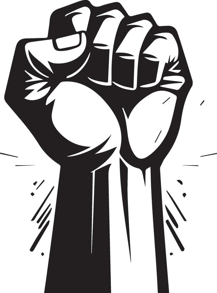 Graphic illustration of a raised fist vector