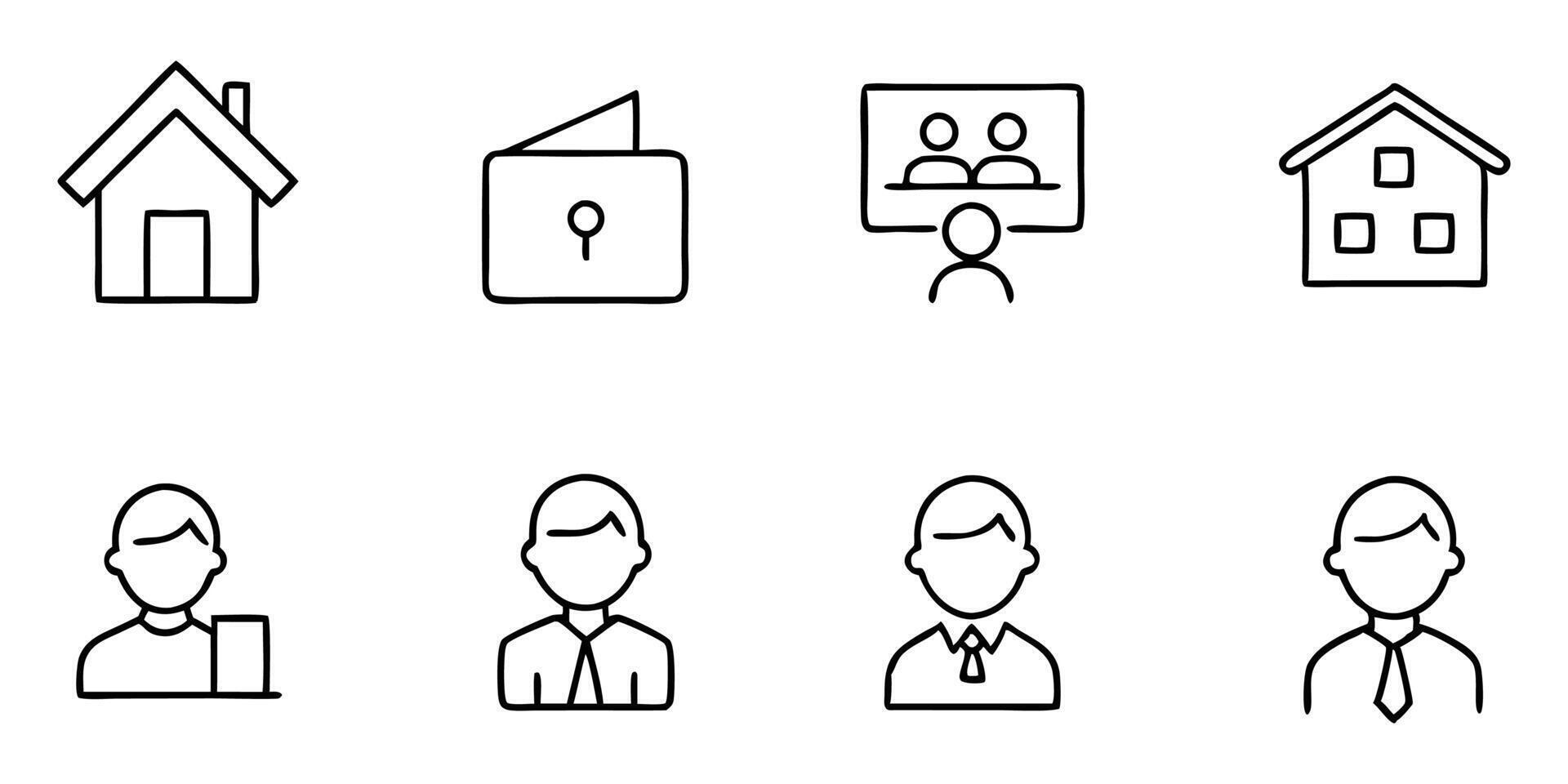 Home and business icons vector