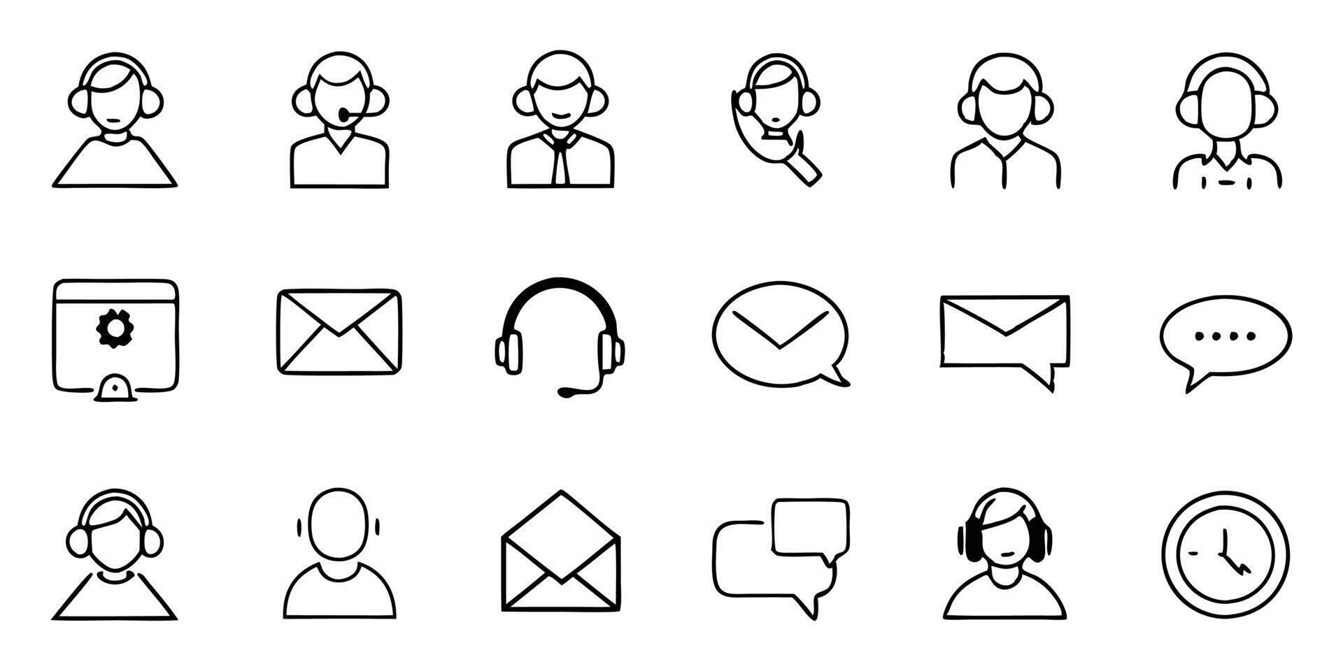 A set of icons for customer service vector