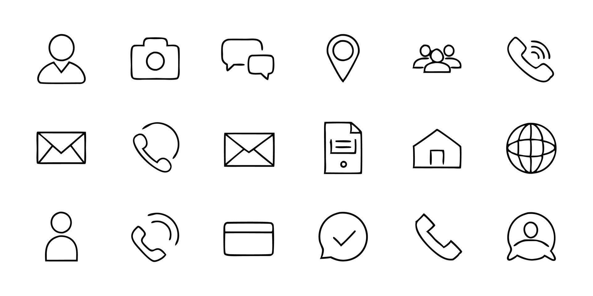 A set of icons that are in line style vector
