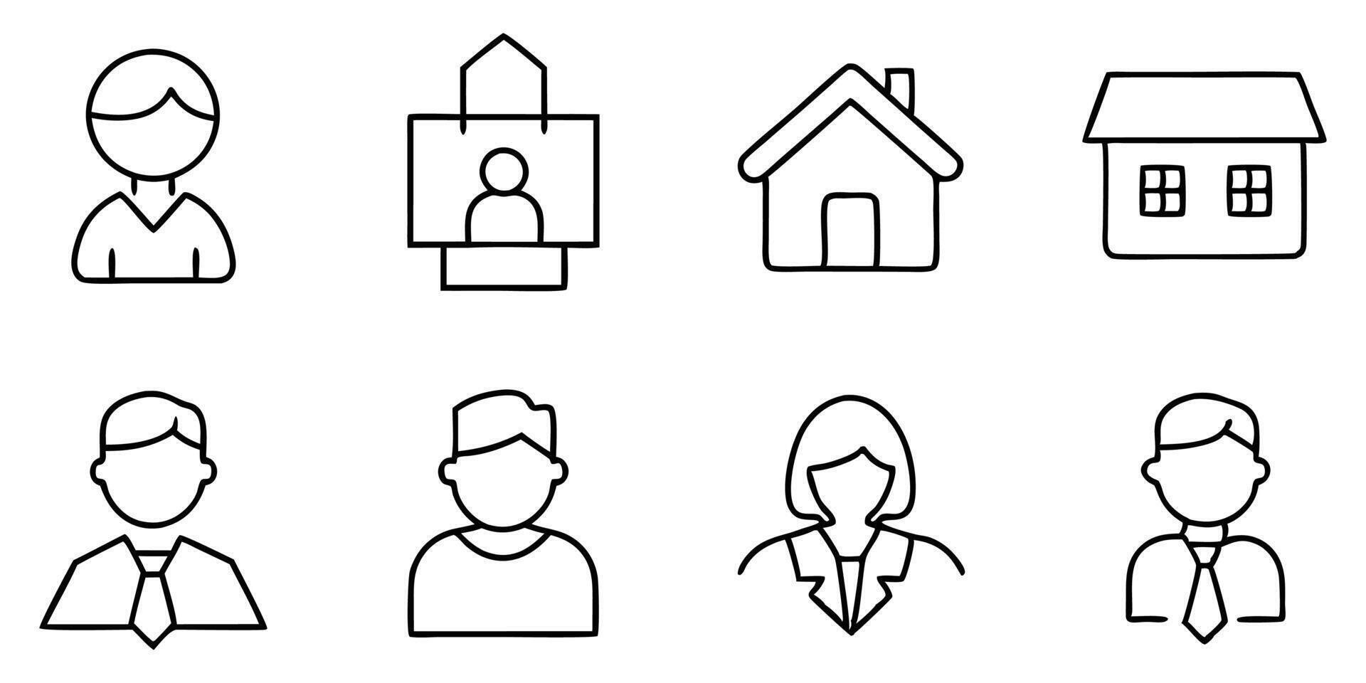 Set of icons for real estate and home vector