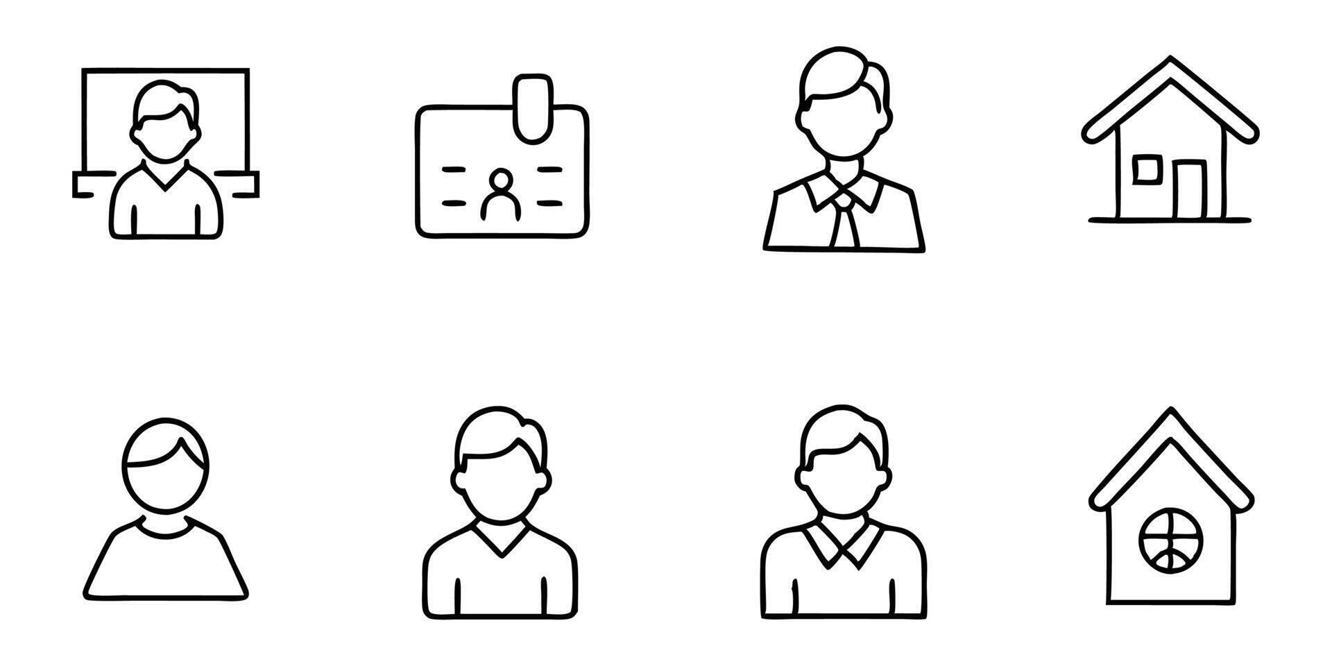 Set of icons for business, home and other people vector