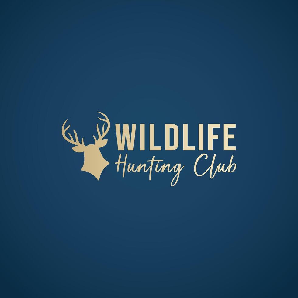 Modern text typography line art trendy simple hunting minimalist logo design vector
