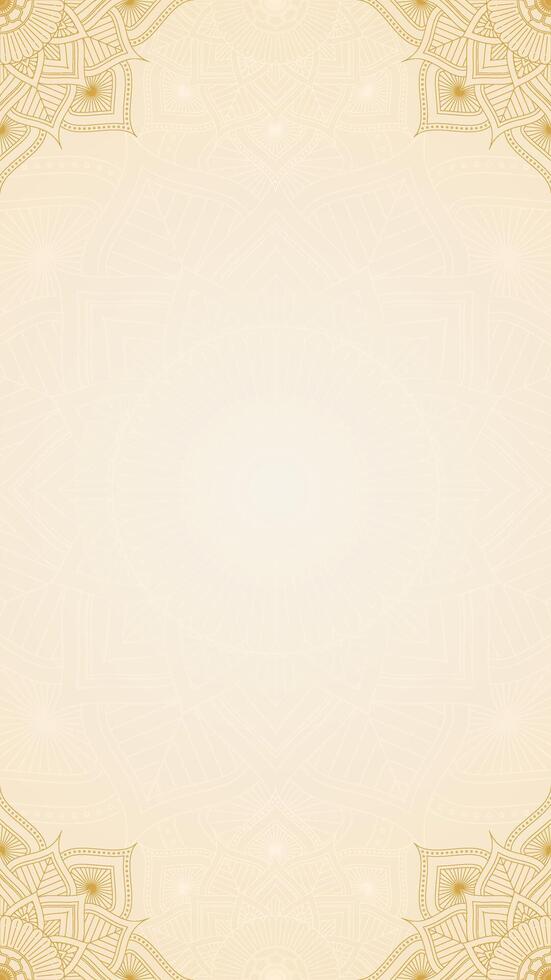 Golden Flourish Vertical Background With Luxurious Mandala Pattern Ornaments vector