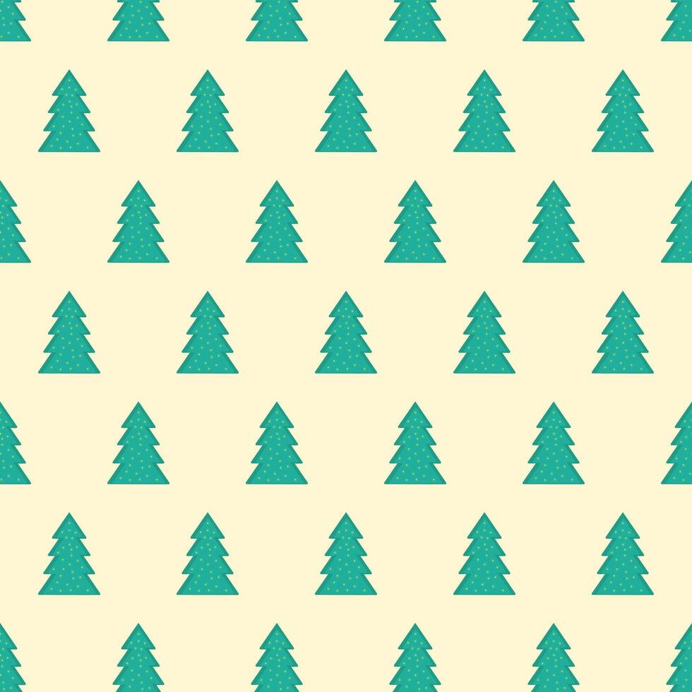 Seamless repeating pattern of Christmas trees on a light background. vector