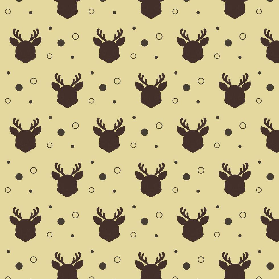 Seamless repeating Scandinavian reindeer pattern. vector