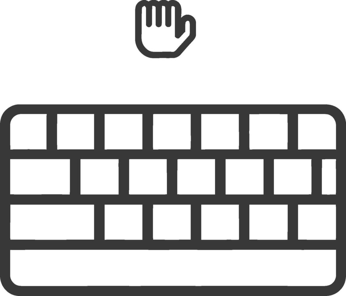 A hand is touching a keyboard and pointing to a hand vector