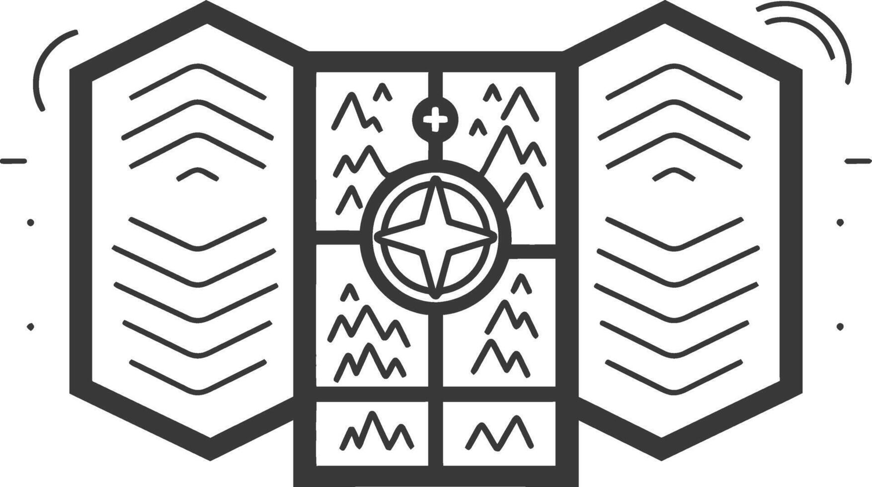 A black and white illustration of a map vector