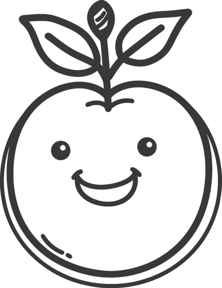 An apple with a smiley face on it vector
