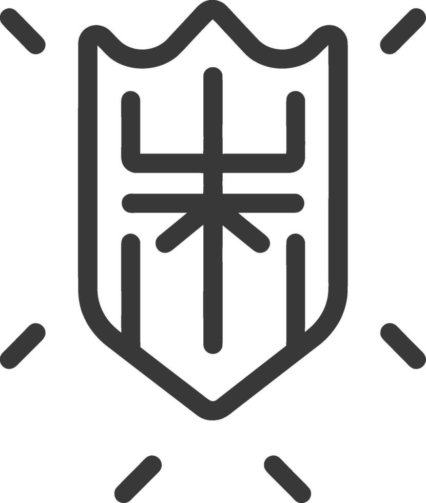 A shield with a cross on it vector