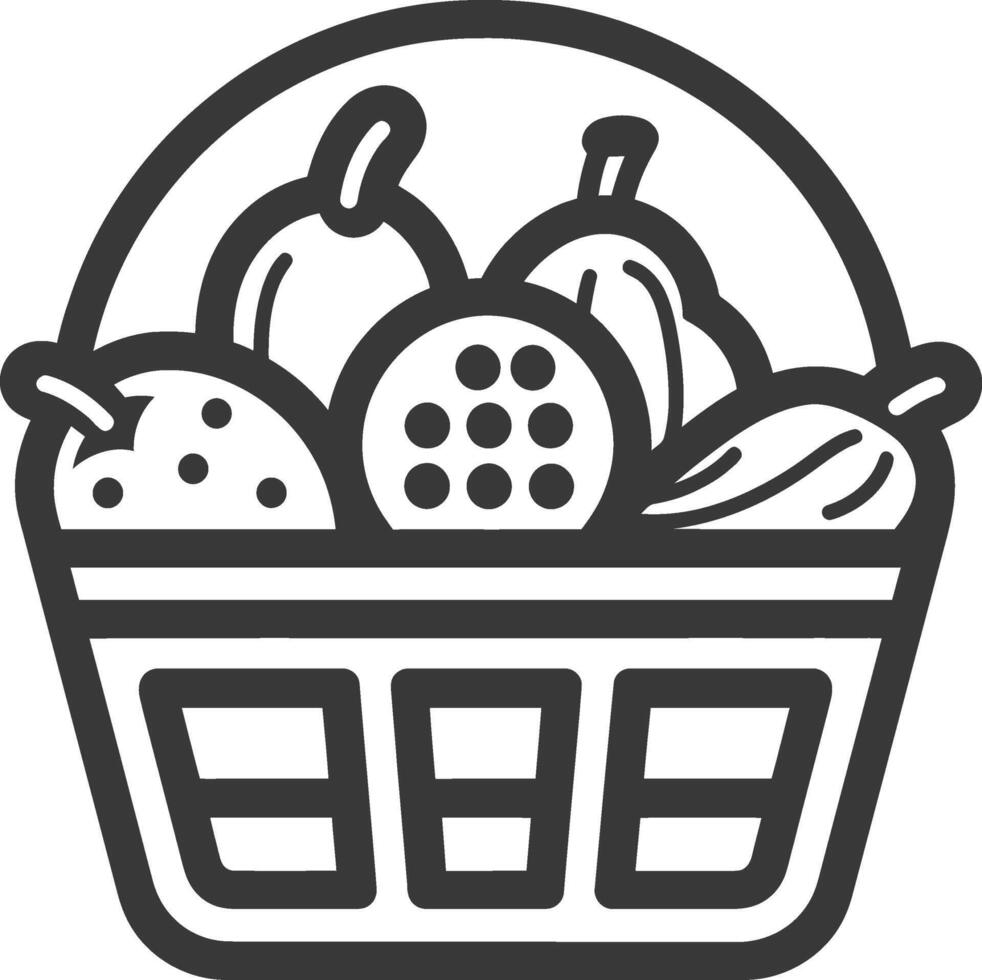 Fruit basket icon illustration vector