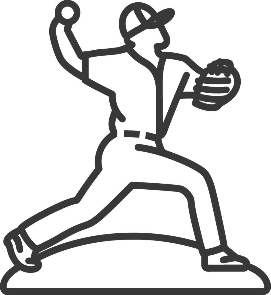 Baseball player throwing the ball clipart vector