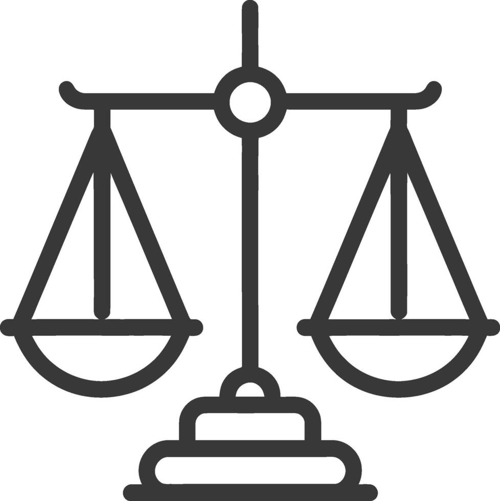 Line Drawing of Balanced Scale vector