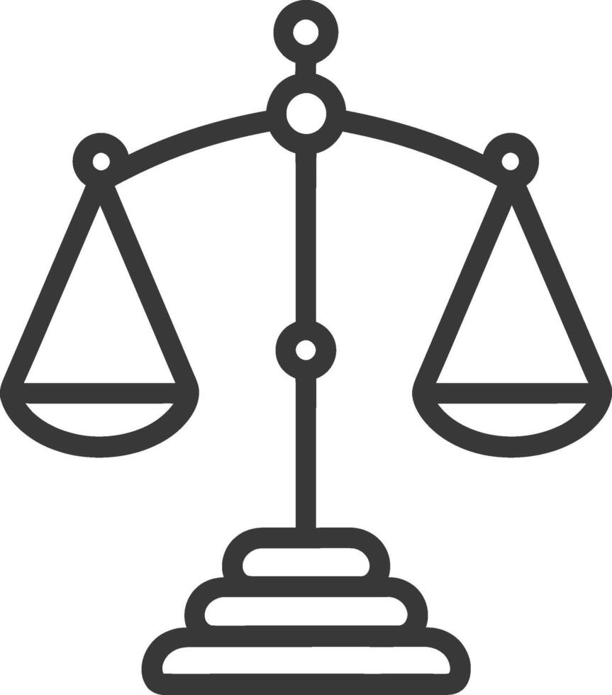 Line Drawing of Balanced Scale with Two Pans vector