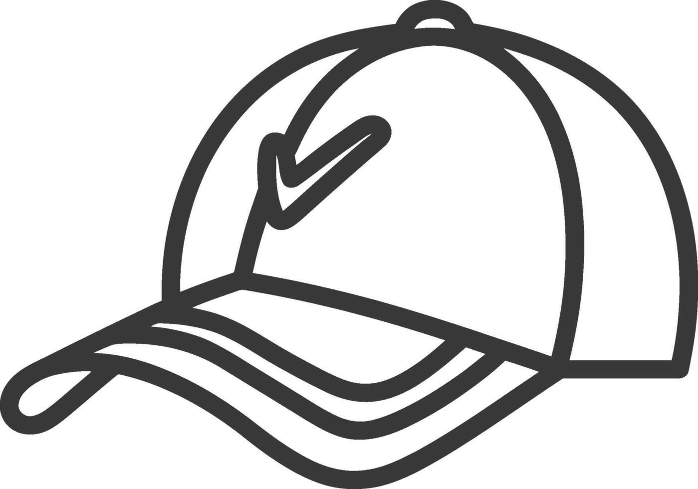 A baseball cap with a check mark on it vector