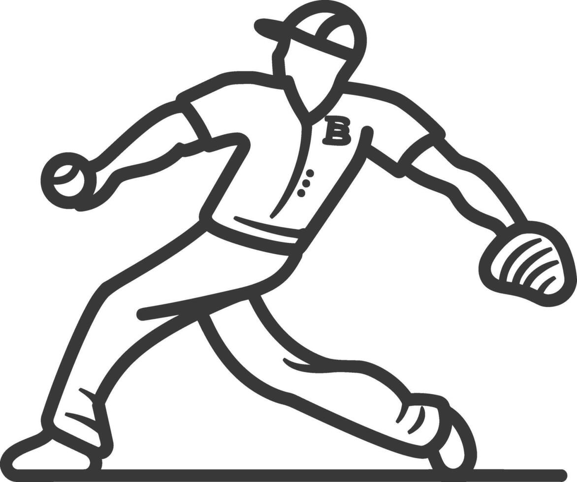 Baseball player throwing the ball illustration vector