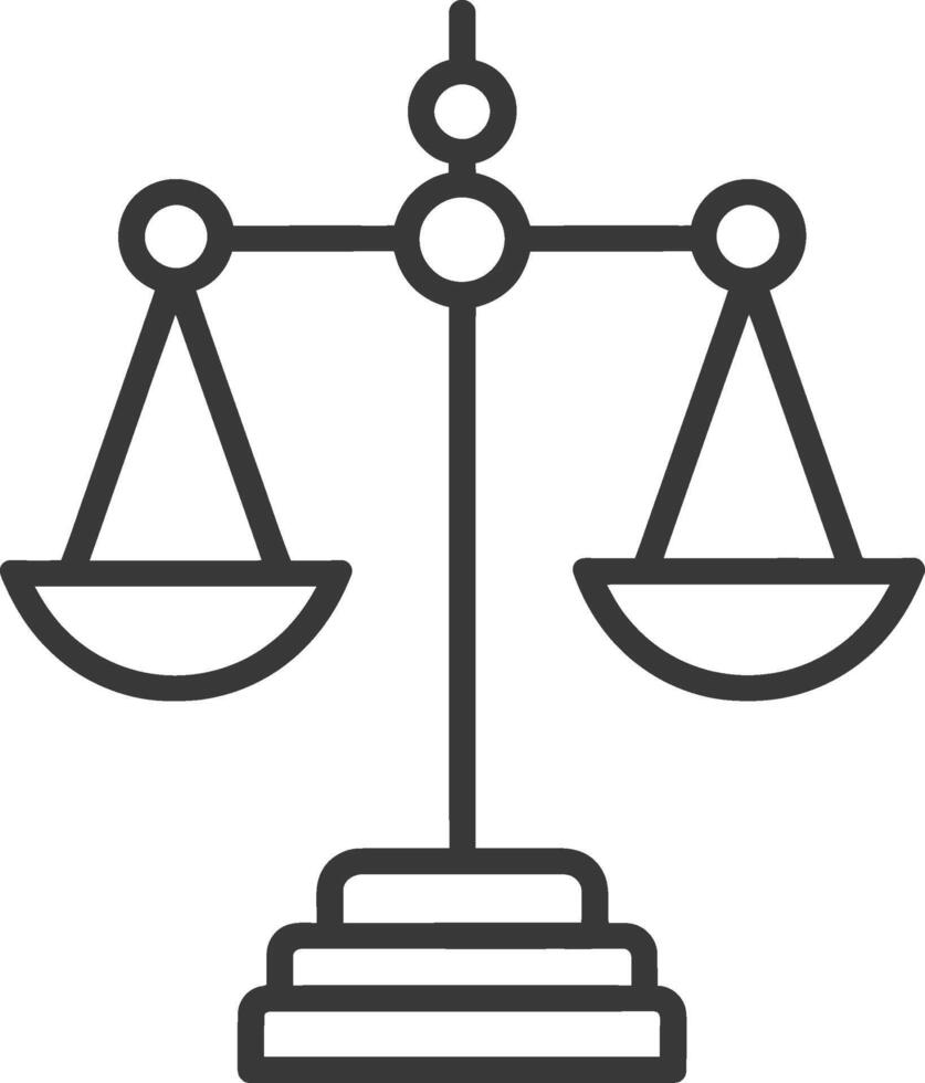 Line drawing of a balanced scale with two bowls vector