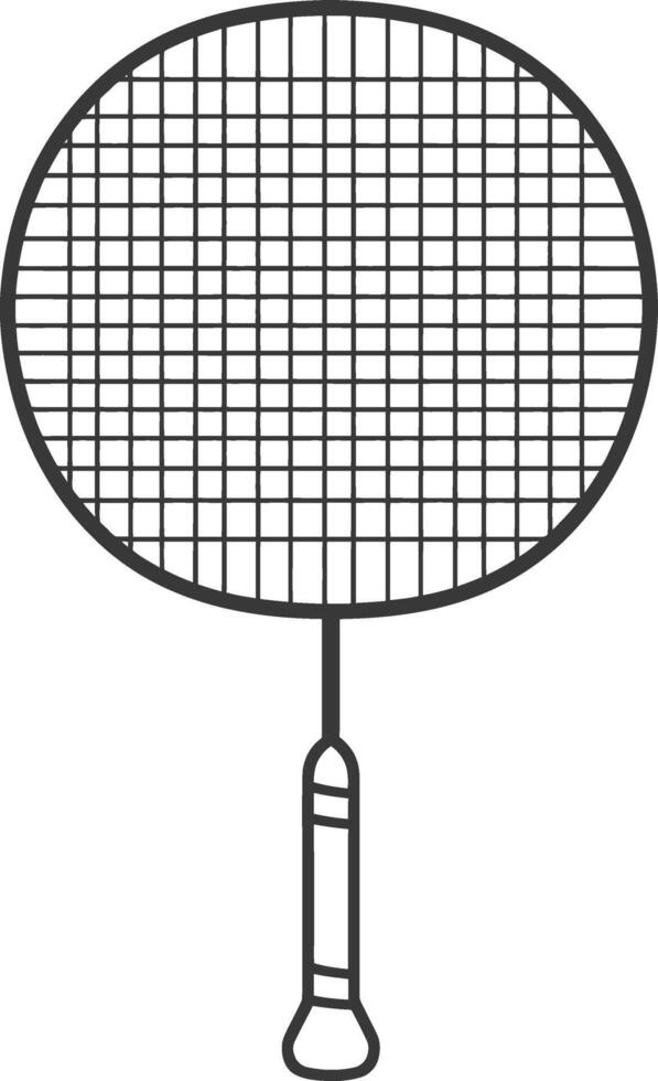 Line drawing of a badminton racket vector