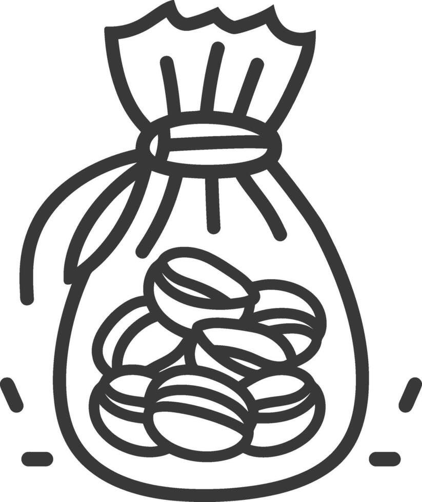 A bag of macarons with a bag tied to it vector