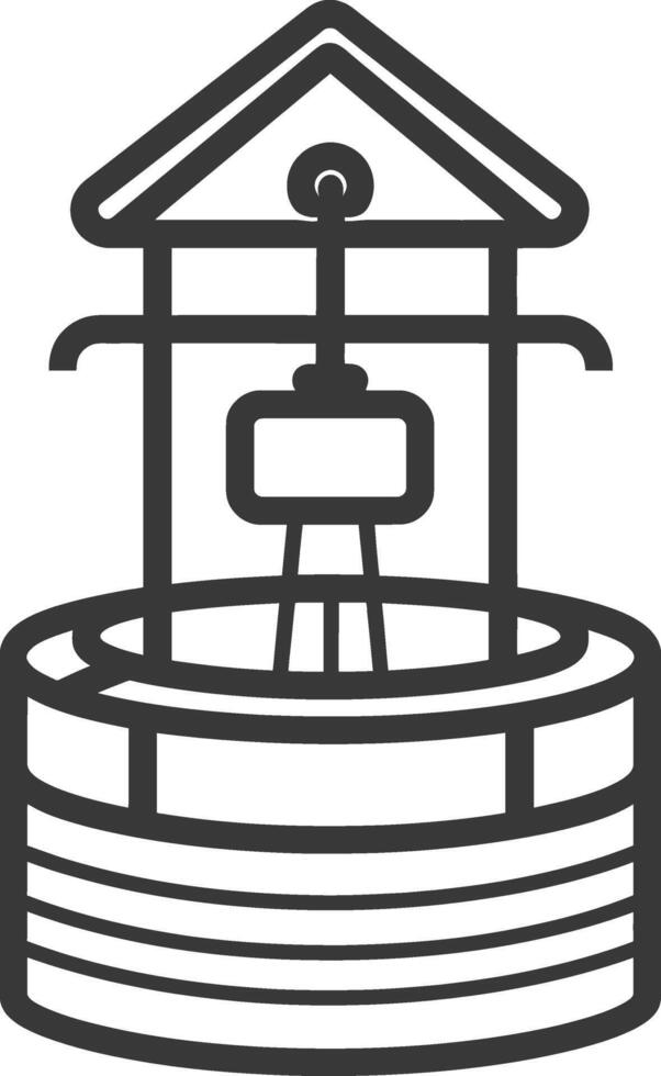 A black and white illustration of a water fountain vector