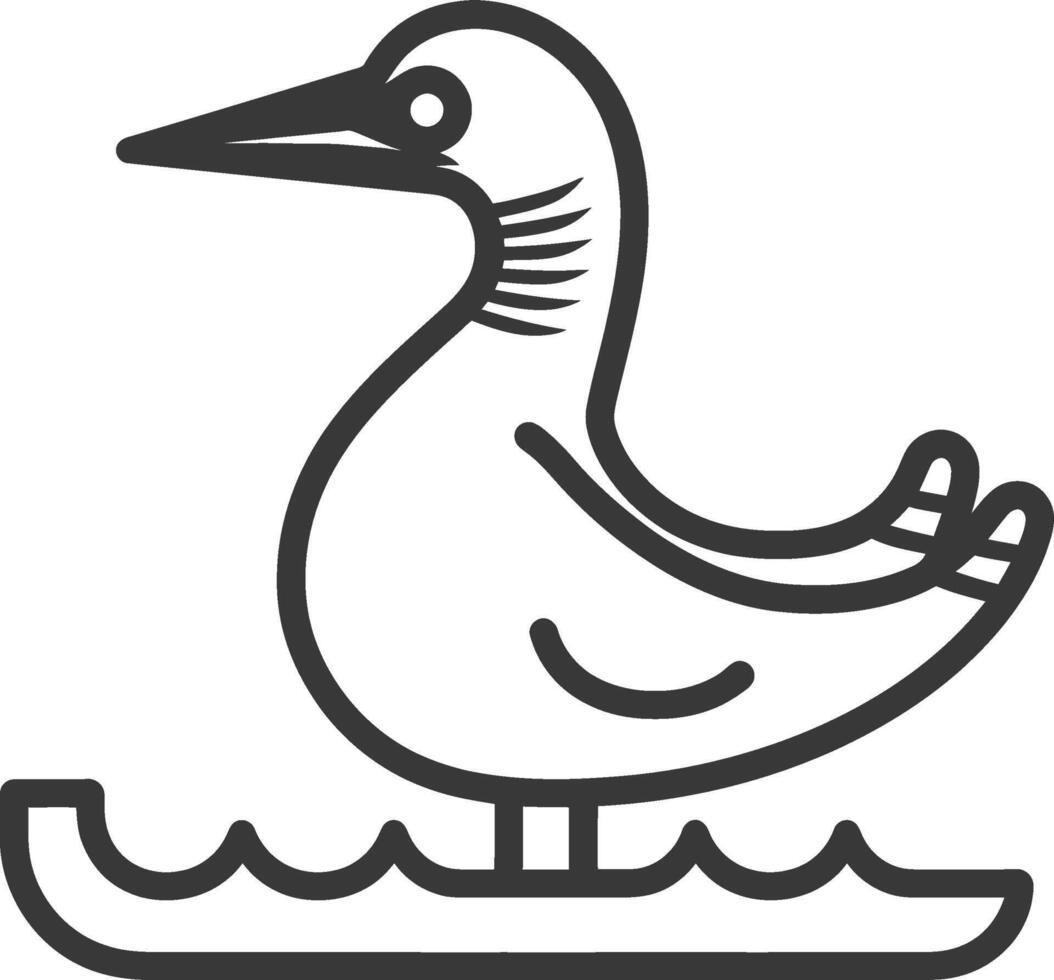 Line Drawing of a Bird on Water vector