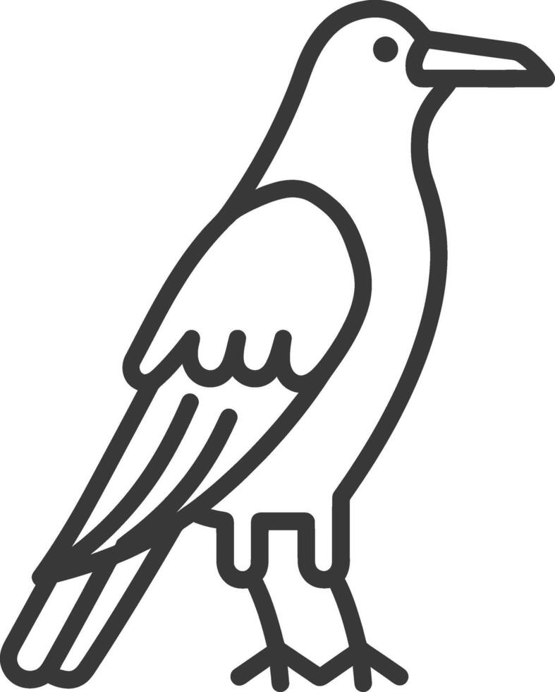 A black and white drawing of a bird vector