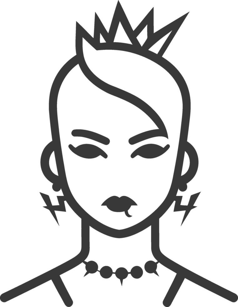 A woman with a crown on her head vector
