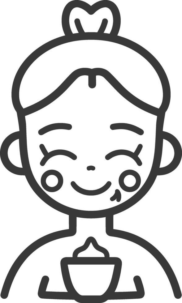 A woman with a bowl of food in her hand vector