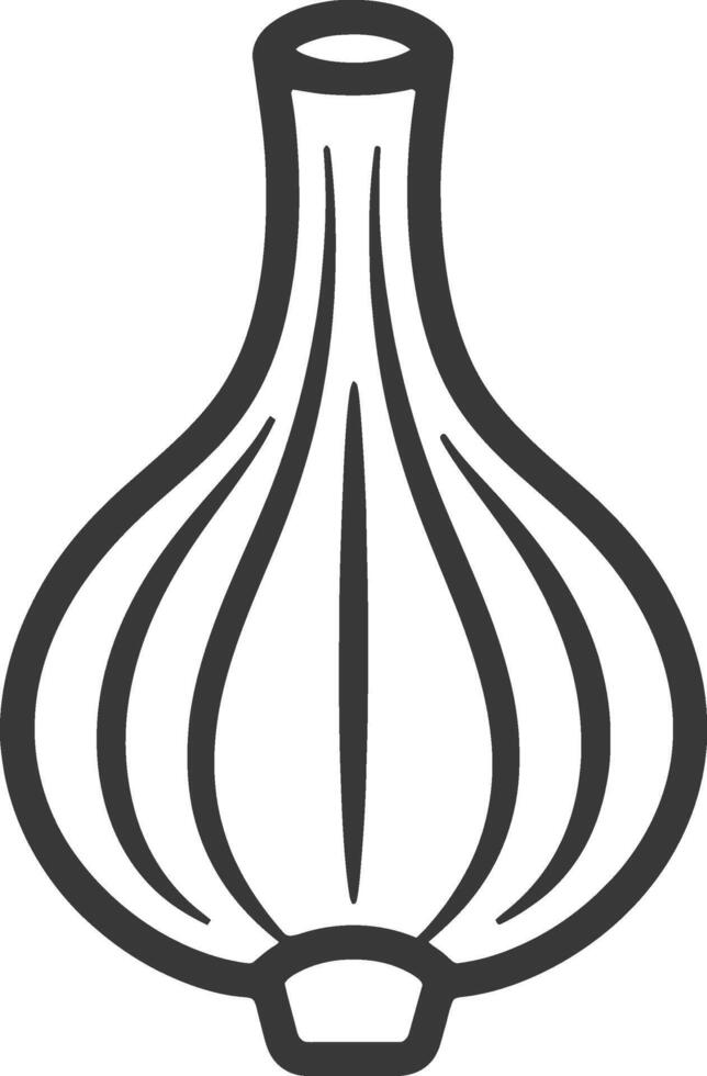 A black and white illustration of a garlic bulb vector