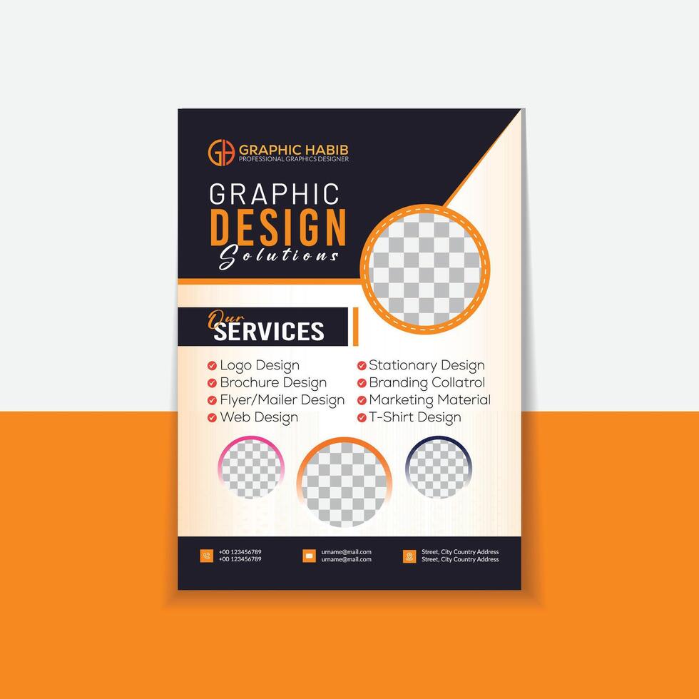 Corporate Modern Business Flyer Design, Layout with Template. vector