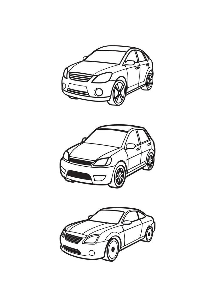 Car line art and car logo symbol design. vector