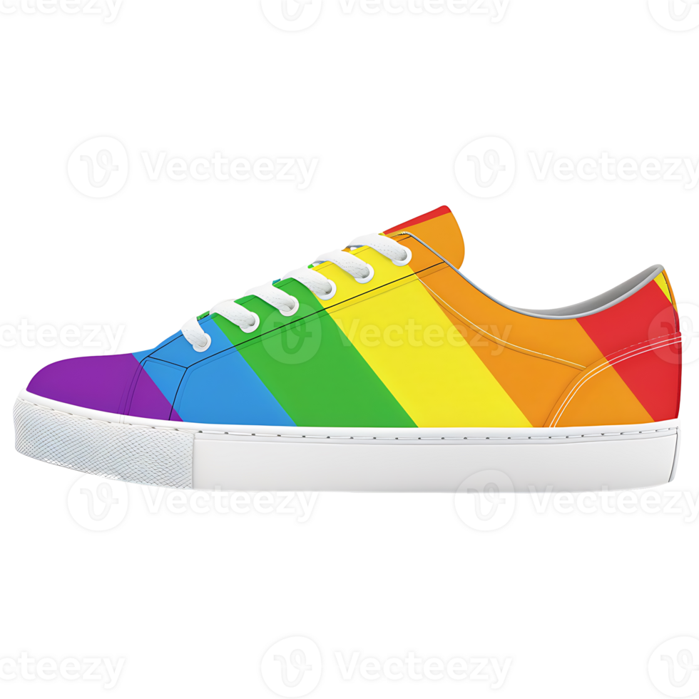 Rainbow pride low top sneakers png