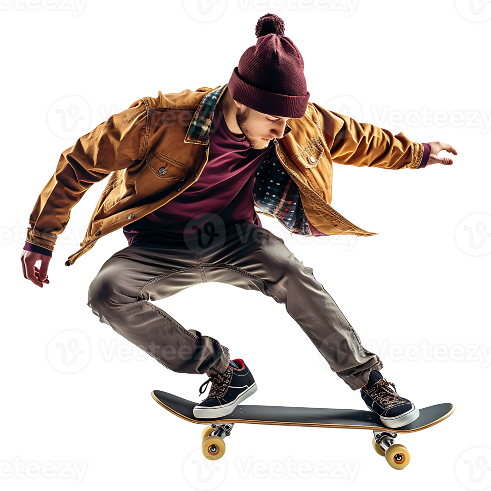 A man on a skateboard png