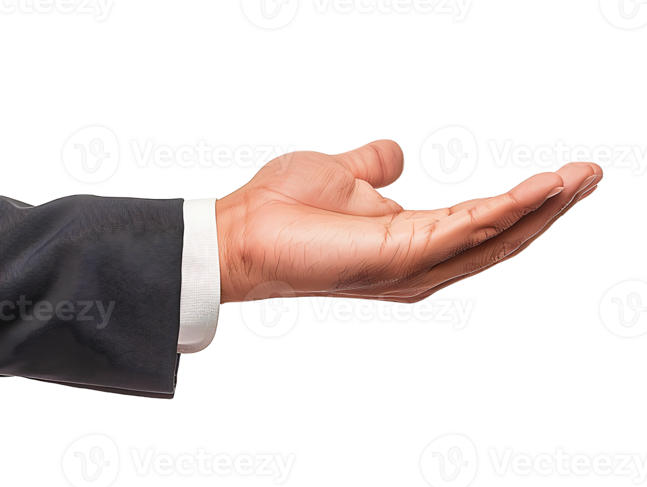 A person in a suit holding out their hand png