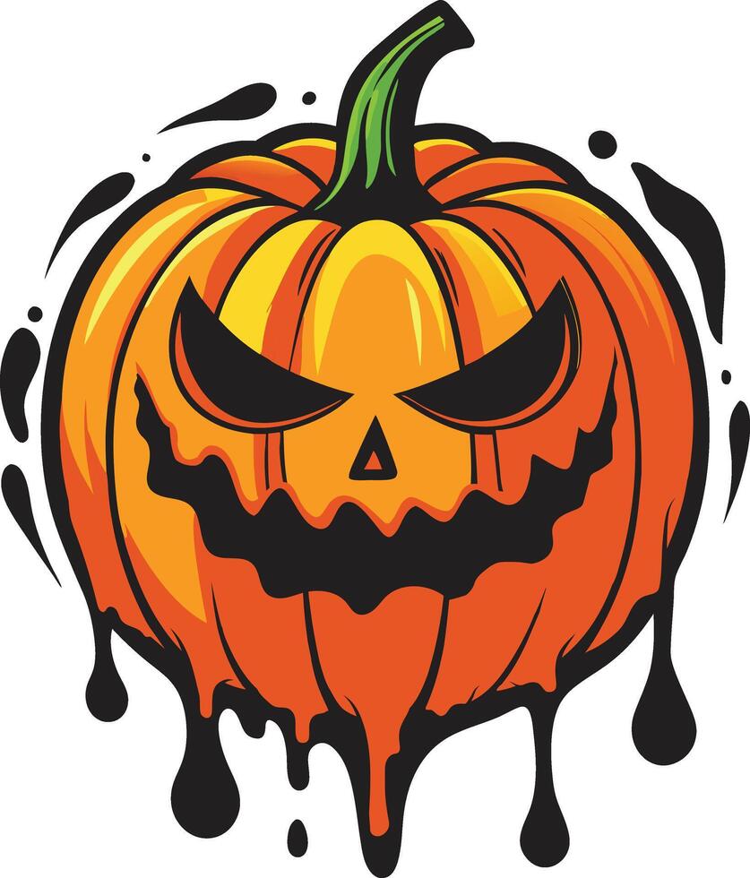 Halloween Pumpkin, melting pumpkin, graffiti-style pumpkin vector
