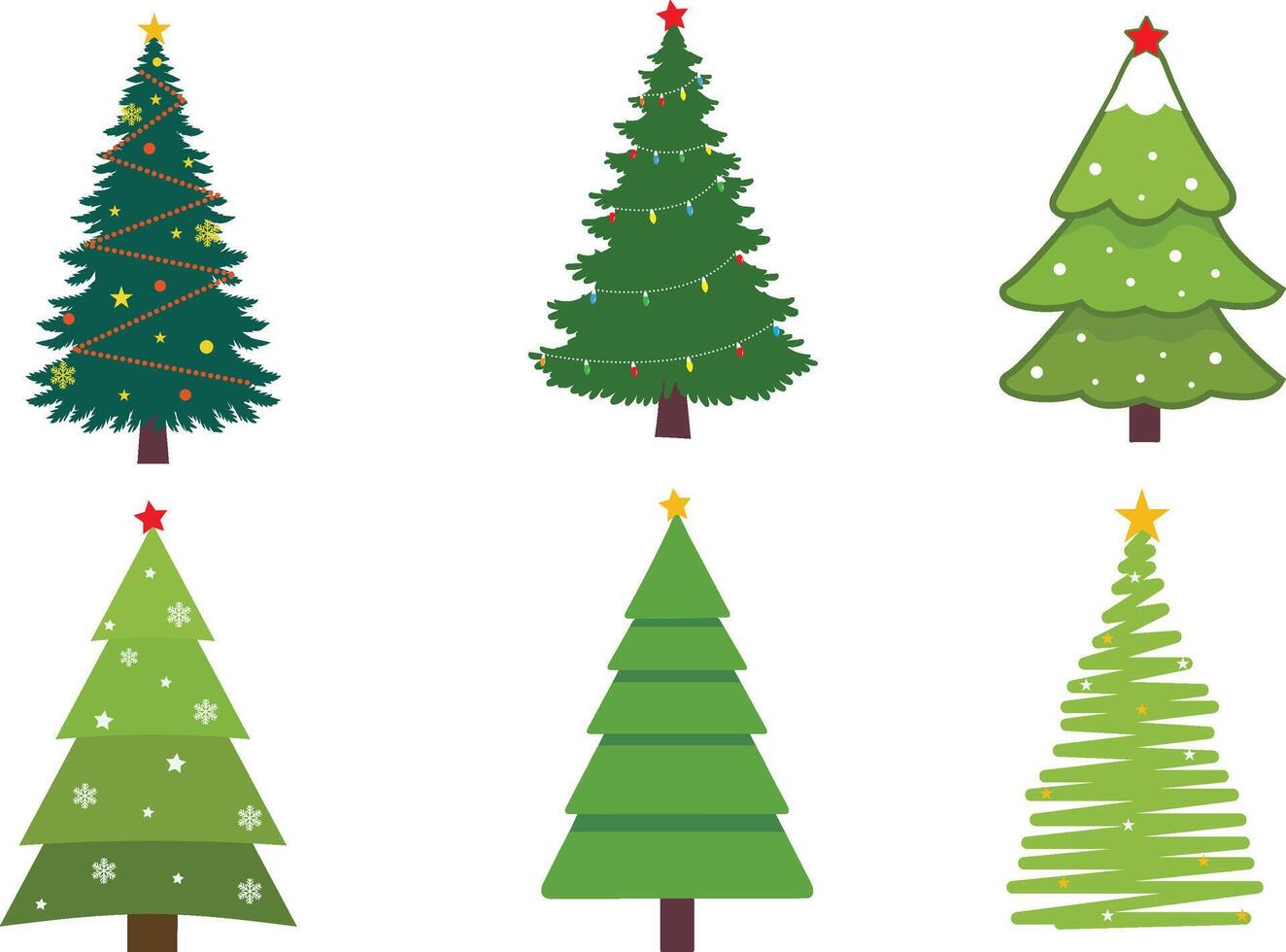Christmas tree icon with white background, decorated Christmas tree, Christmas tree icon, silhouette vector