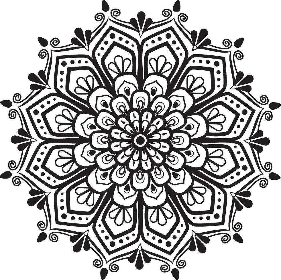 Mandala art, round ornament pattern, mandala illustration, vector