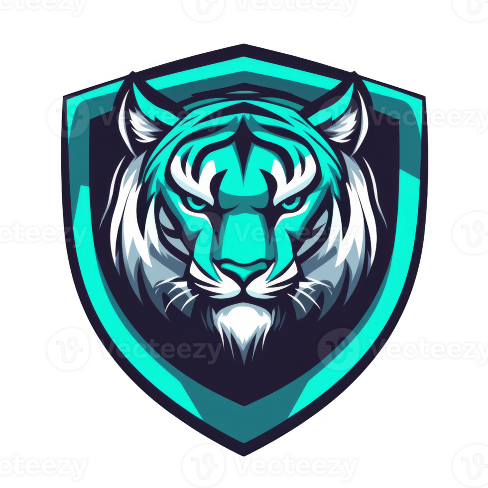 Blue Tiger Emblem in Shield png