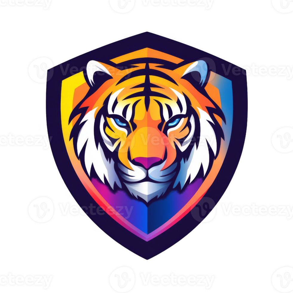 Tiger Head Emblem with Shield png