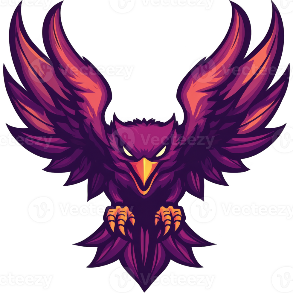 Purple Bird of Prey with Spread Wings png