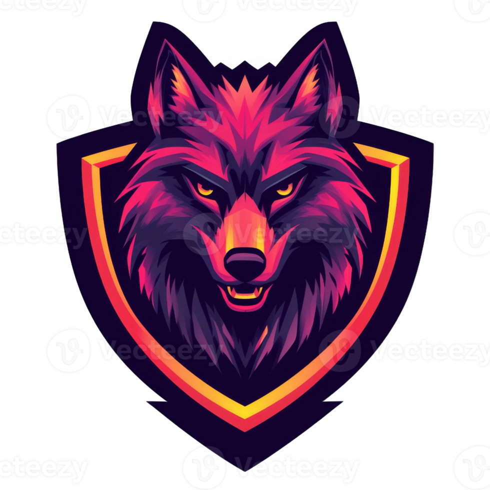 Fierce Wolf Mascot in a Shield png