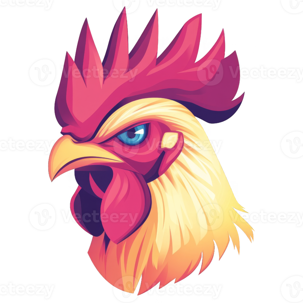 Fiery Rooster with Sharp Gaze png